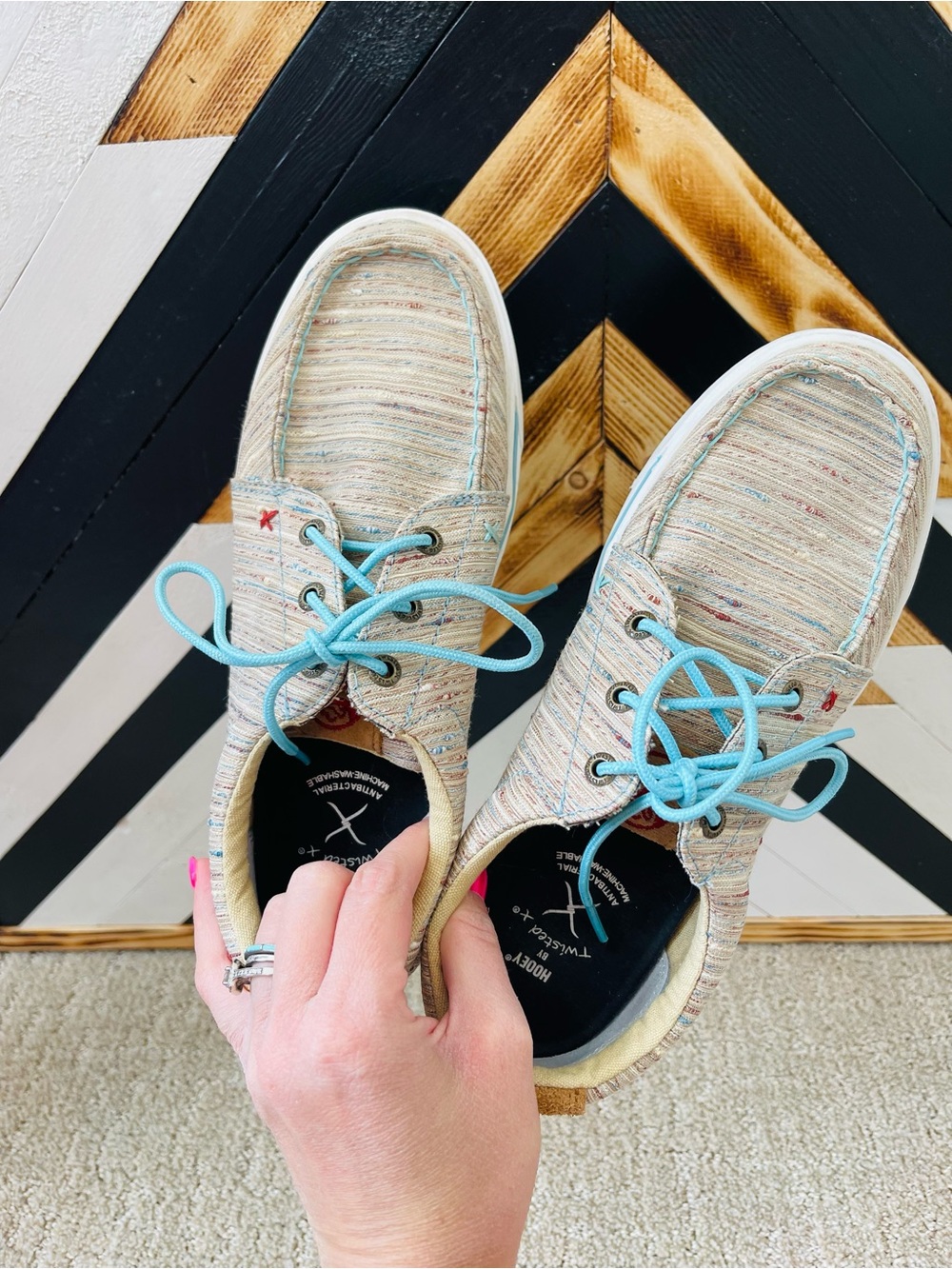Hooey x Twisted - Multicolor Canvas Shoes with Aqua Laces
